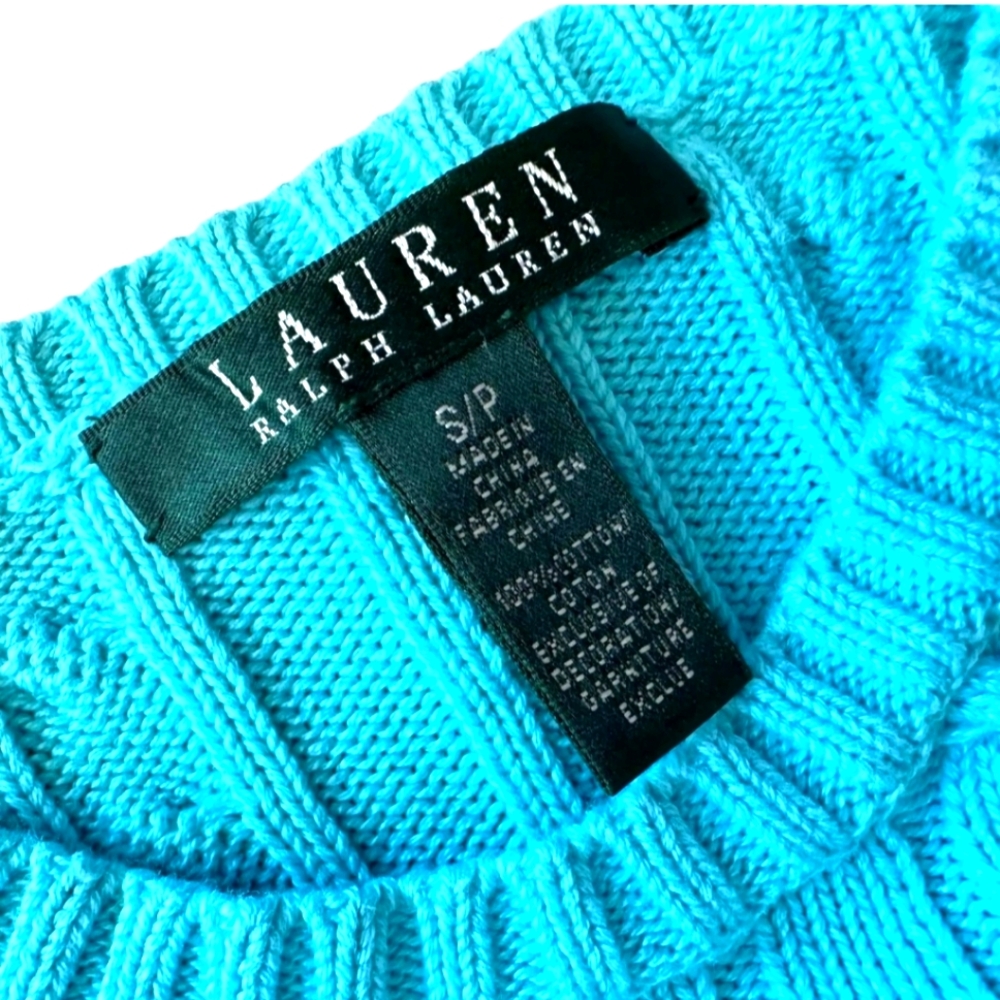 Lauren Ralph Lauren cable knit blue light sweater